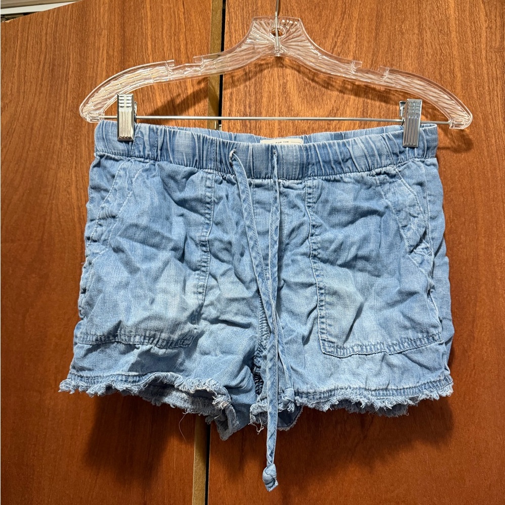 Blue Denim Women's Drawstring Shorts
